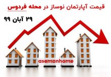 قیمت آپارتمان نوساز در محله فردوس در آبان 99 قیمت آپارتمان در محله فردوس